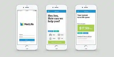 MetLife App Displayed on Smartphones